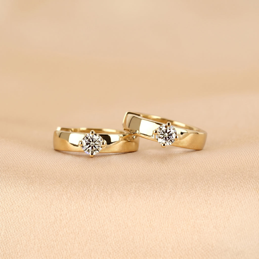 Solitaire Lab Grown Diamond Hoop Earrings in 18K Yellow Gold 0.52 CTW