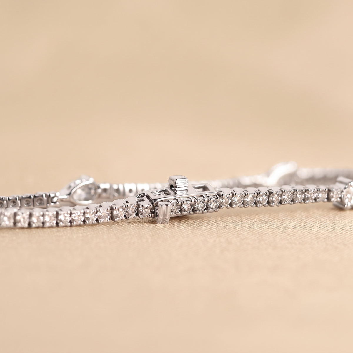 Station Round & Pear Lab Grown Diamond Tennis Bracelet in 10K White Gold 2 CTW