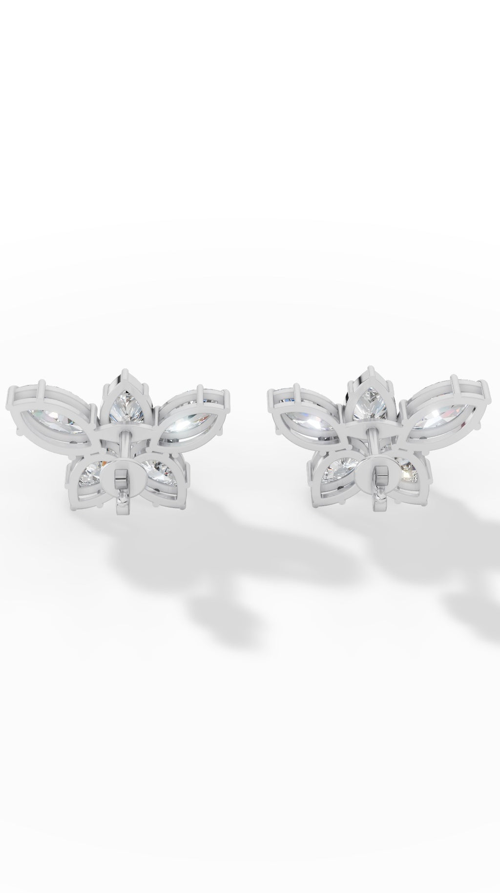 Stud Earring Featuring Marquise And Pear Cut Multi Stone 925 Sterling Silver 3.5 CTW