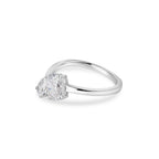 Toi-Et-Moi In Cushion & Pear Cut Lab Grown Diamond Ring 18k white gold