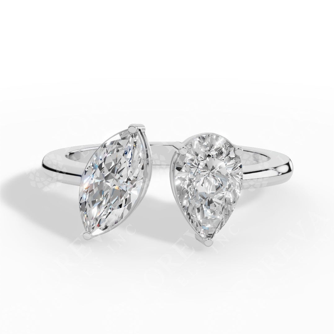 Toi-Et-Moi In Pear & Marquise Cut Lab Grown Diamond Two Stone Ring
