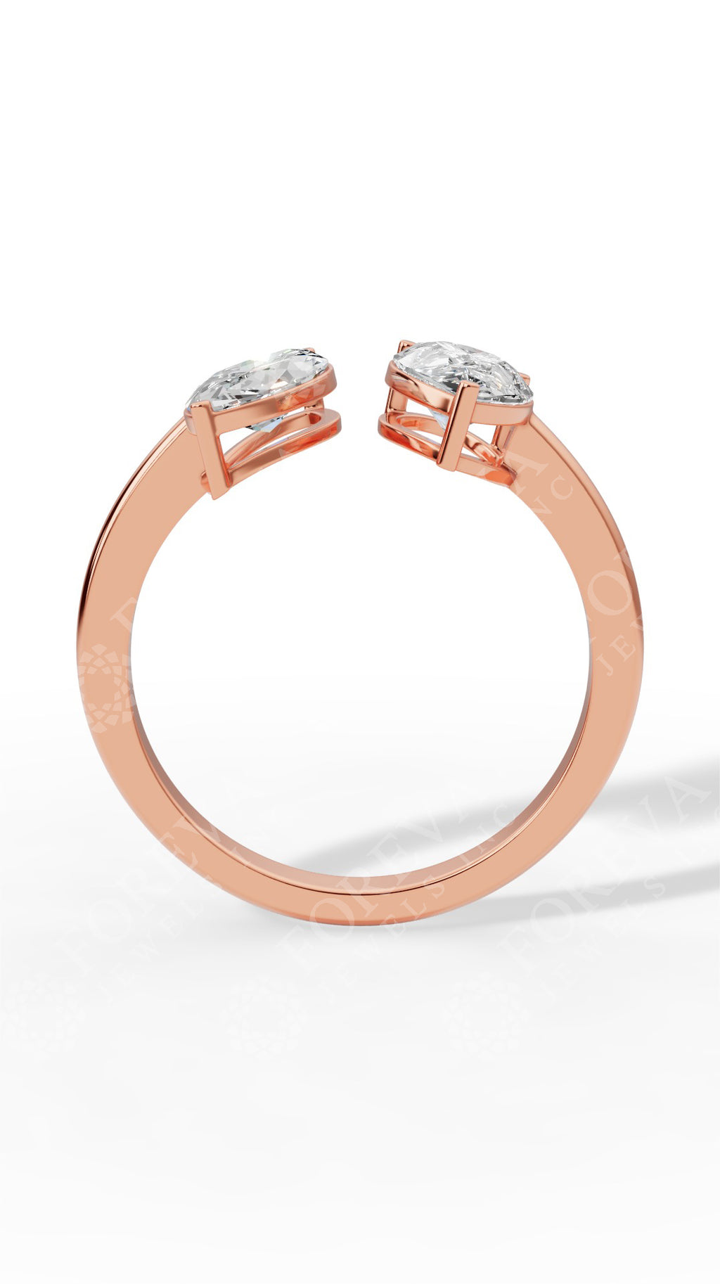 Toi-Et-Moi In Pear & Marquise Cut Two Stone Ring 10K Rose Gold 1.7 CTW