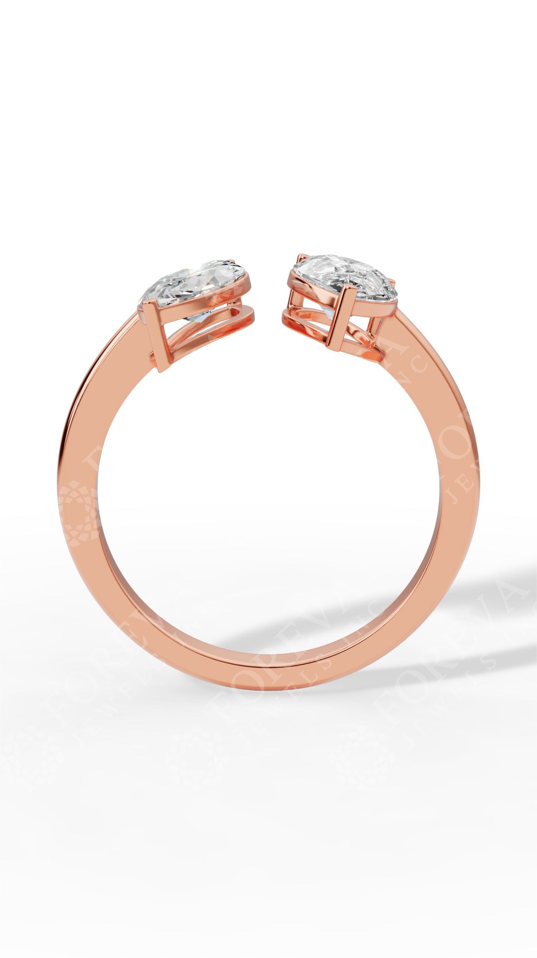 Toi-Et-Moi In Pear & Marquise Cut Two Stone Ring 14K Rose Gold 1.7 CTW