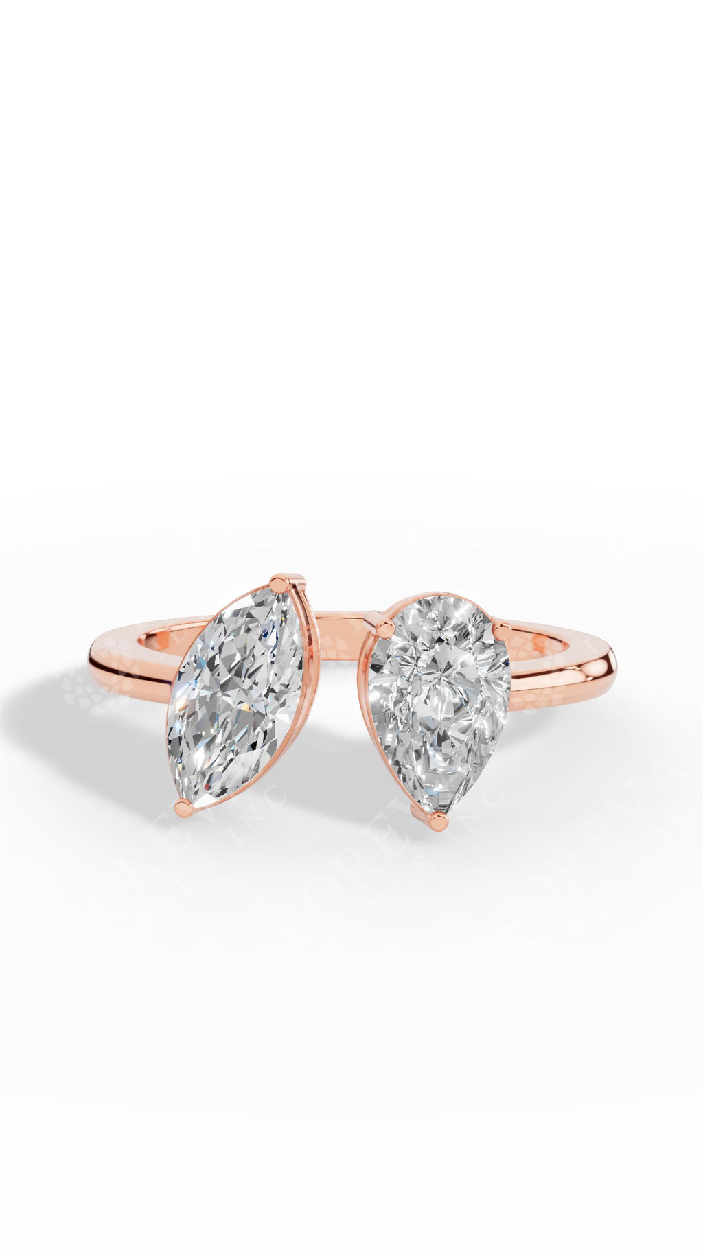 Toi-Et-Moi In Pear & Marquise Cut Two Stone Ring 18K Rose Gold 1.7 CTW