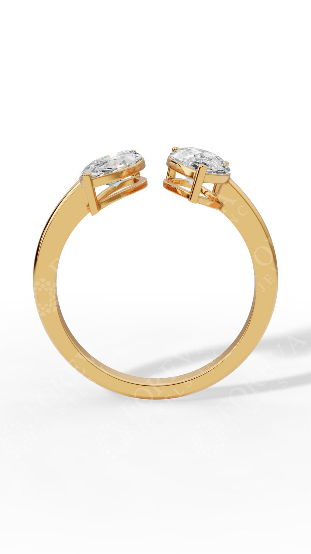 Toi-Et-Moi In Pear & Marquise Cut Two Stone Ring 18K Yellow Gold 1.7 CTW