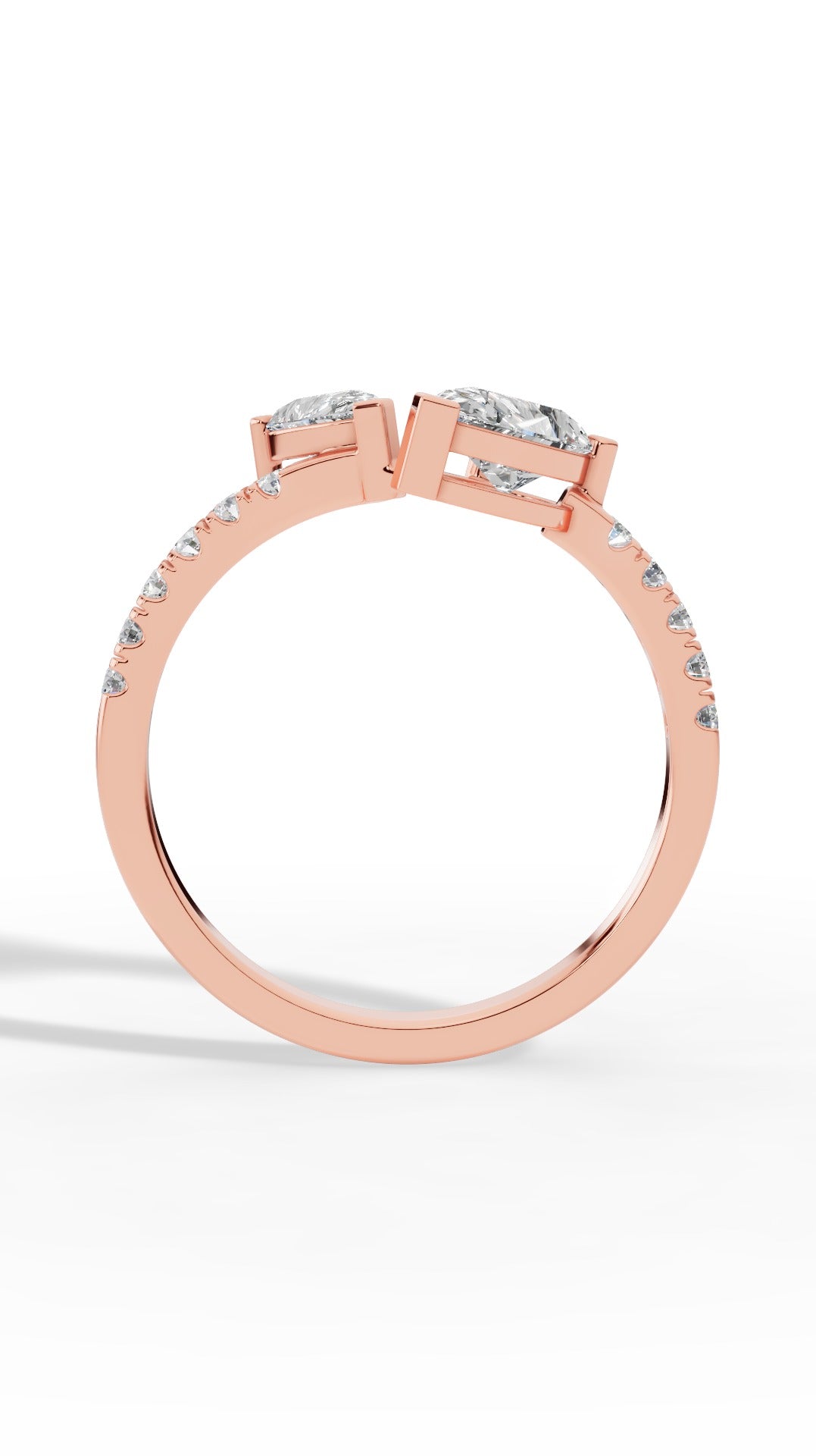 Toi Et Moi Pear Cut Ring 10K Rose Gold 1.5 CTW