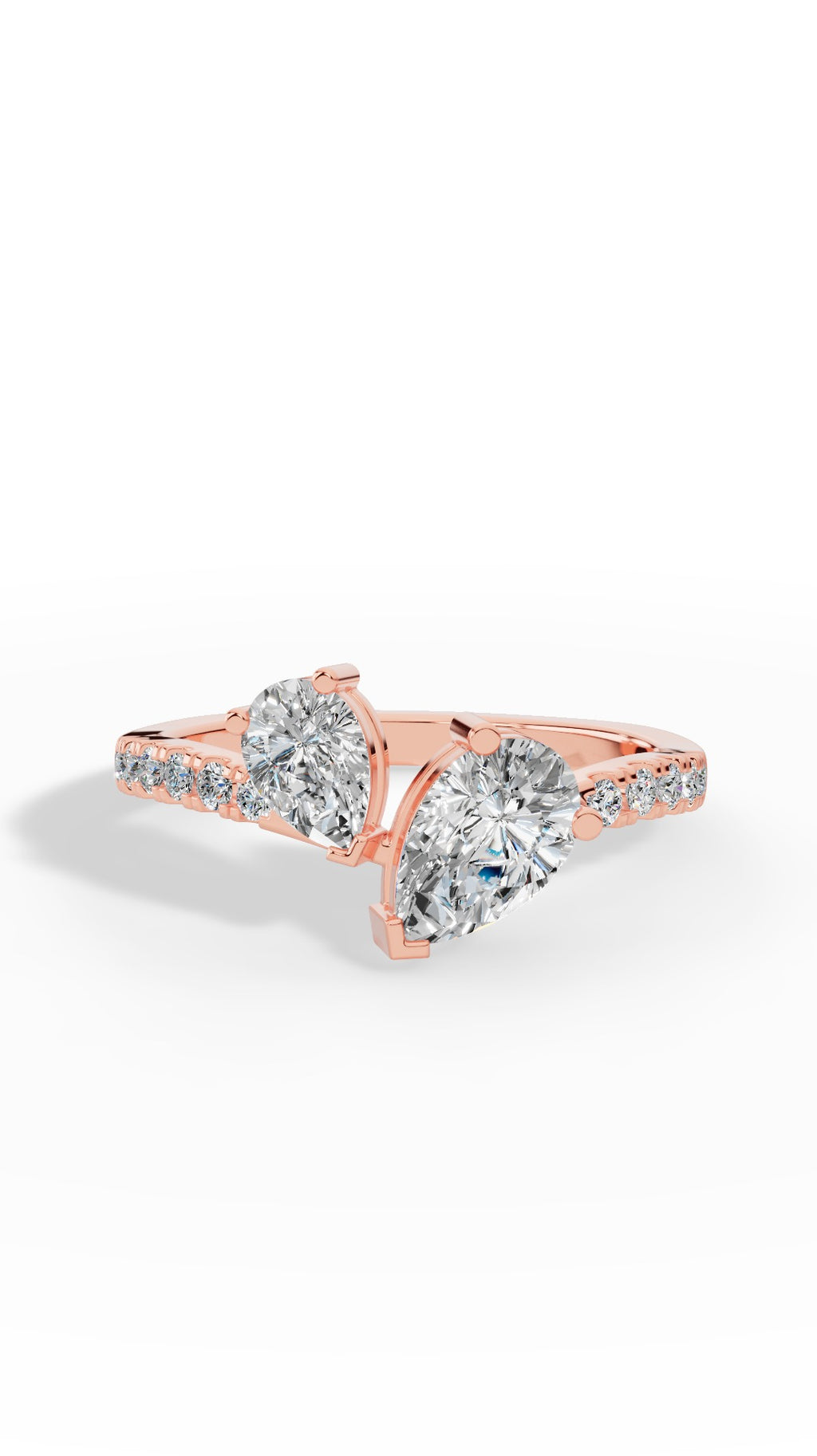 Toi Et Moi Pear Cut Ring 10K Rose Gold 1.5 CTW
