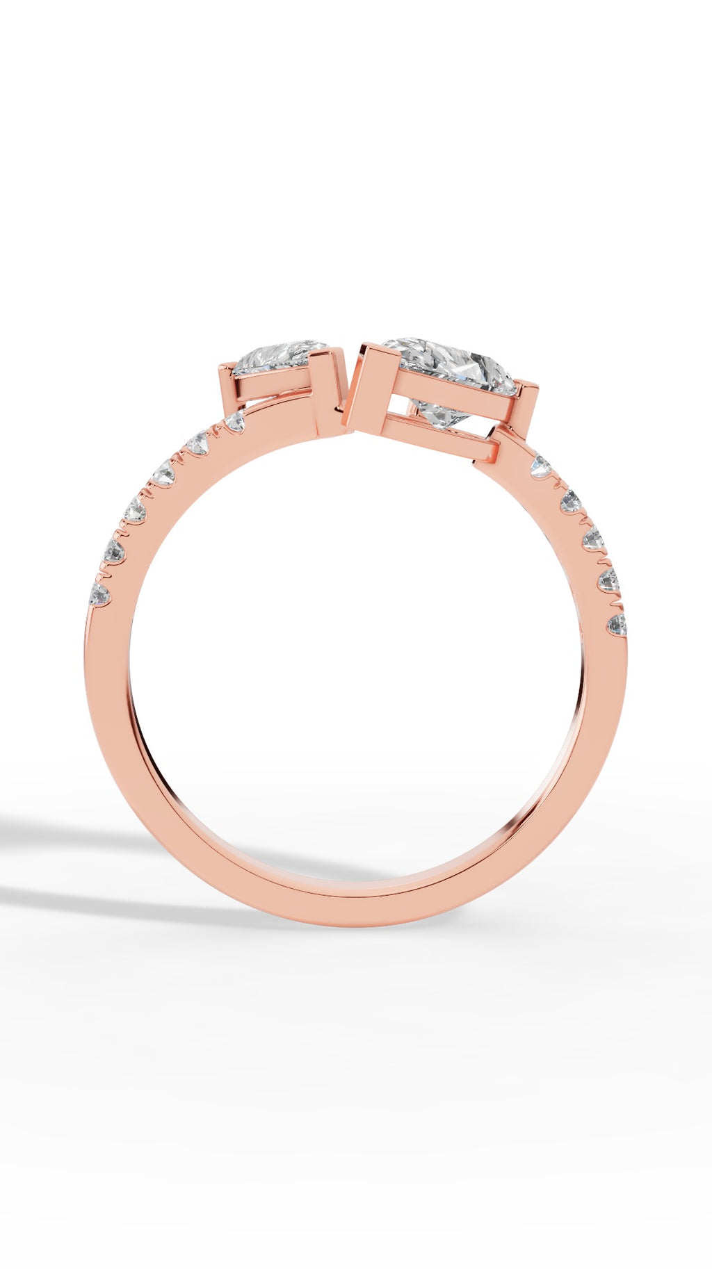 Toi Et Moi Pear Cut Ring 14K Rose Gold 1.5 CTW