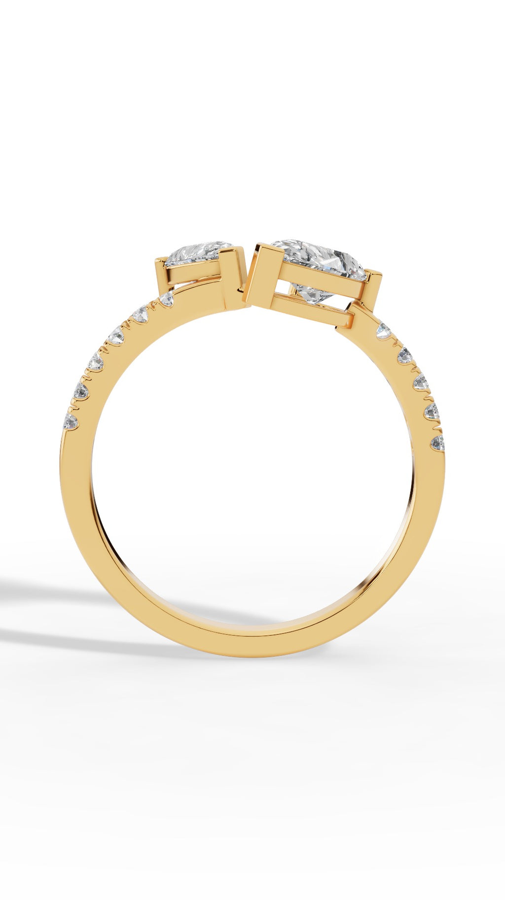 Toi Et Moi Pear Cut Ring 18K Yellow Gold 1.5 CTW